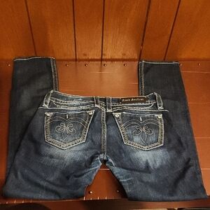 Rock Revival Indigo Jeans with Embroidered Pockets